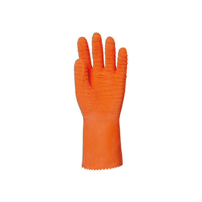 Gants tricot anti-froid EUROTECHNIQUE enduit latex orange fluo