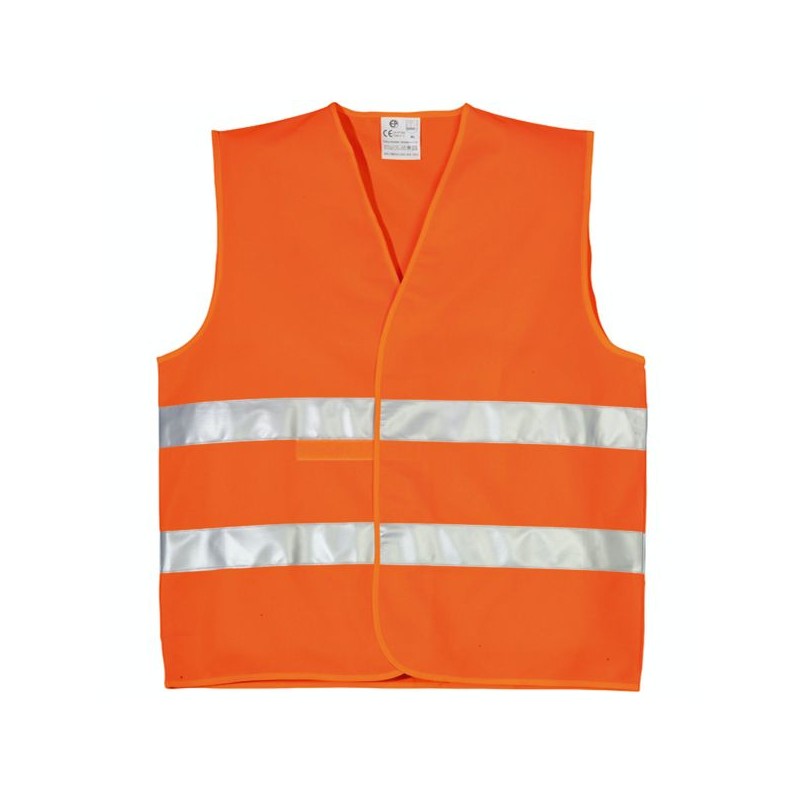 GILET FLUORESCENT 2 BANDES ORANGE