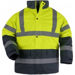 PARKA MATELASSEE POLYESTER HI-VIZ JAUNE/MARINE ROADWAY