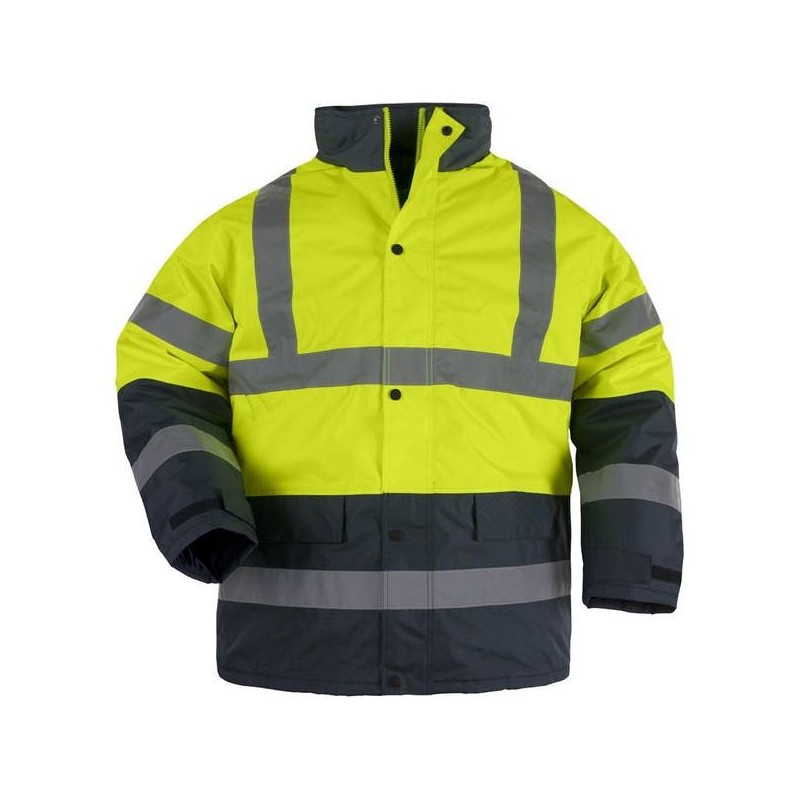 PARKA MATELASSEE POLYESTER HI-VIZ JAUNE/MARINE ROADWAY